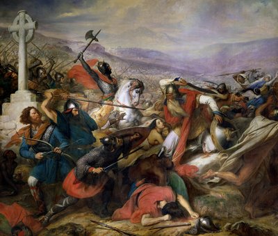 The Battle of Poitiers, 25th October 732, won by Charles Martel, 1837 by Carl von Steuben